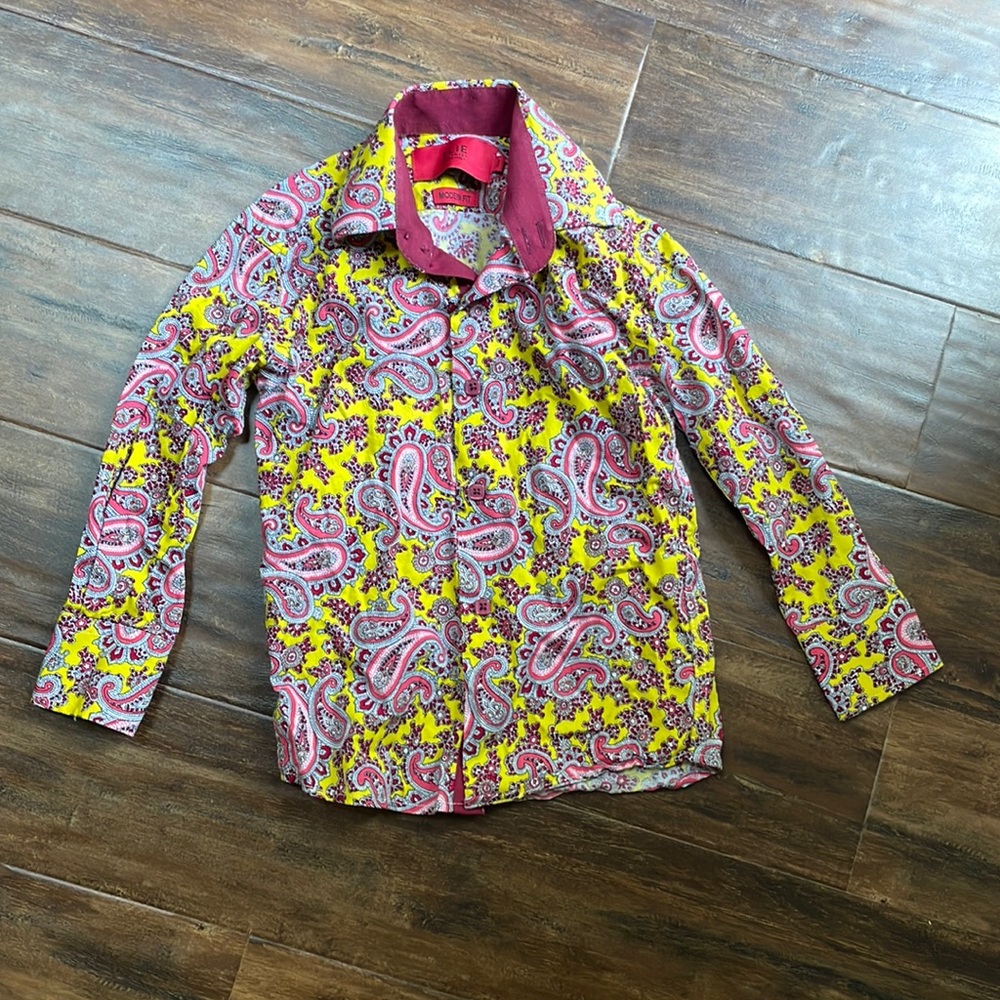 Elie Balleh Milano Italy Boys Paisley Shirt size 3
